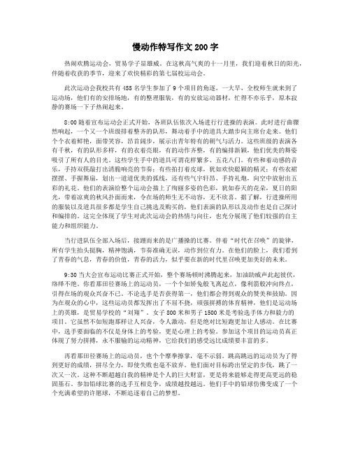 慢动作特写作文200字