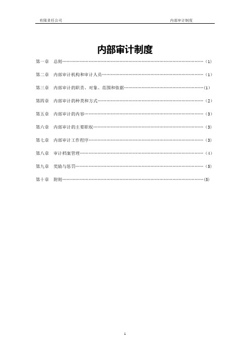 集团公司财务内部审计制度