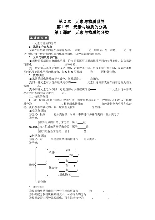 【创新设计课堂讲义】2016-2017学年高中化学鲁科版必修1课时作业：第2章 第1节 第1课时 Word版含解析