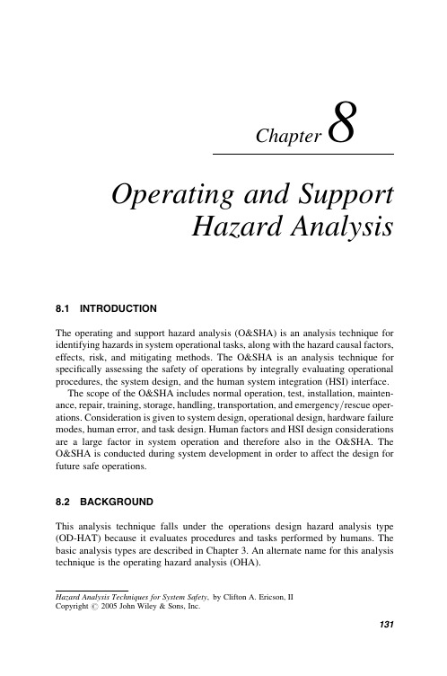 《风险评价技术及方法》 8._Operating_and_Support_Hazard_Analysis