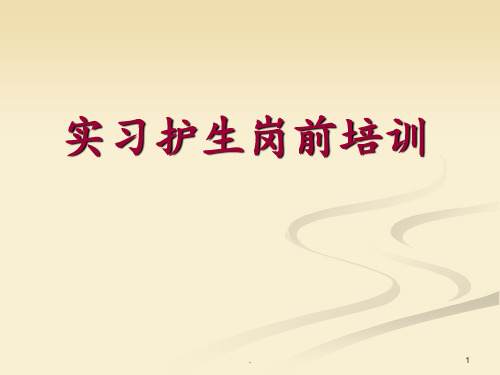 实习护生岗前培训PPT课件