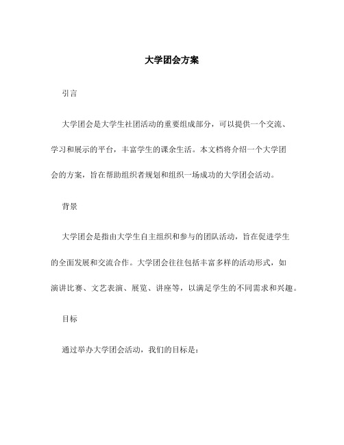 大学团会方案