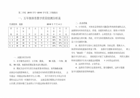 体育课质量分析表