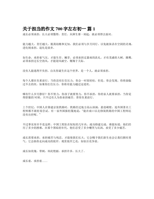 关于担当的作文700字左右初一