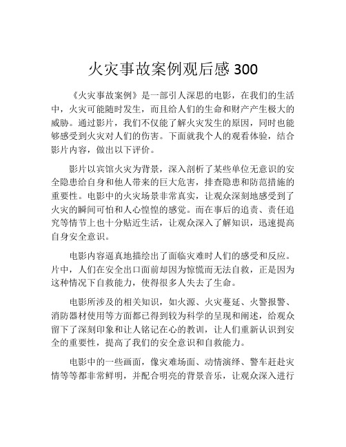 火灾事故案例观后感300