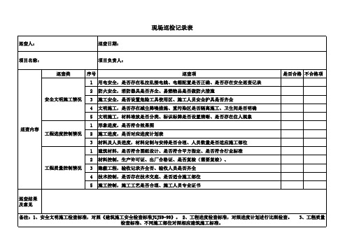 现场巡查记录表