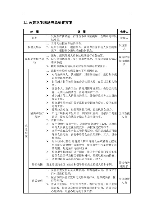 公共卫生现场应急处置方案