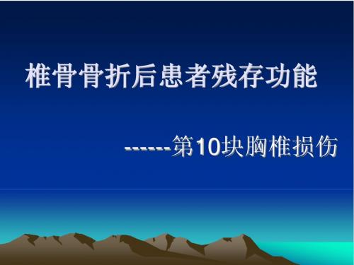 椎骨骨折后患者残存功能