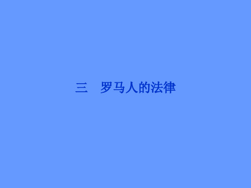 【精品同步课件】人民版历史必修1专题六三罗马人的法律