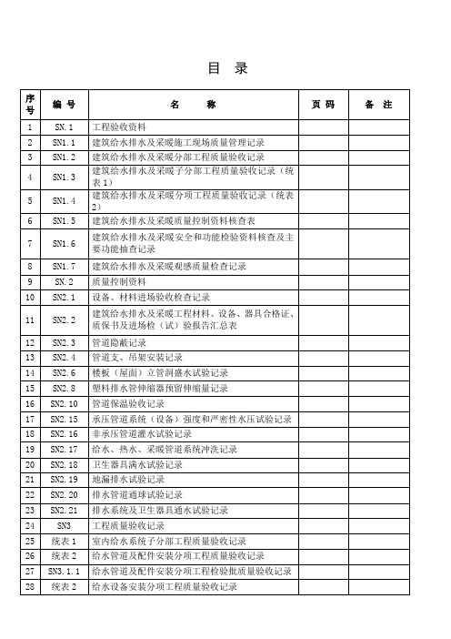 全套江苏省建筑工程施工质量验收资料给排水及采暖