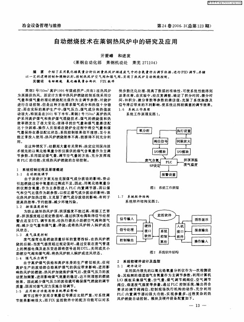 自动燃烧技术在莱钢热风炉中的研究及应用