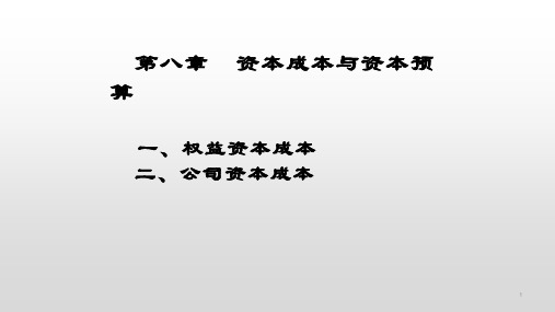 第八章  资本成本与资本预算  (《公司金融学》PPT课件)