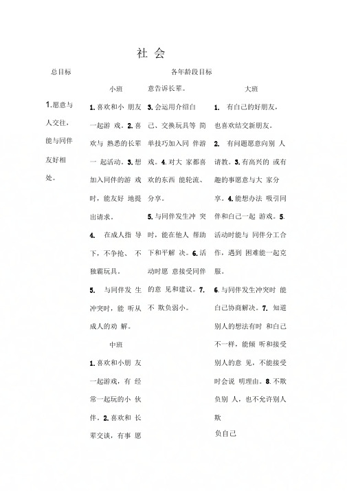 《3--6岁儿童学习与发展指南》社会领域目标