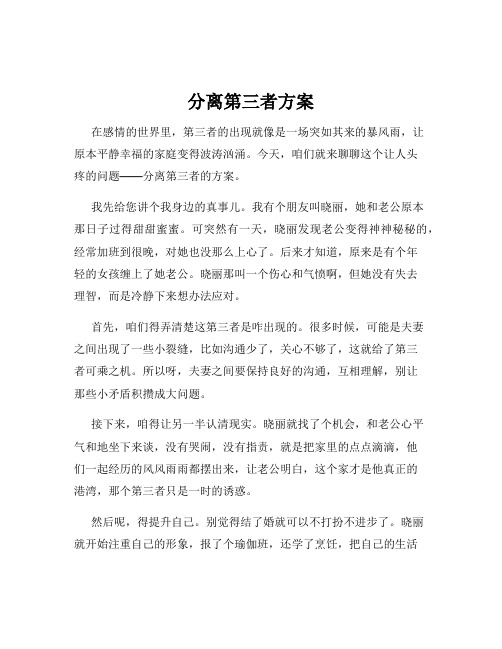 分离第三者方案