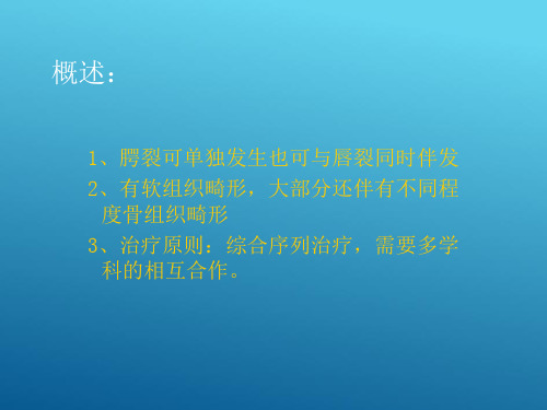 先天性唇腭裂 腭裂的诊疗