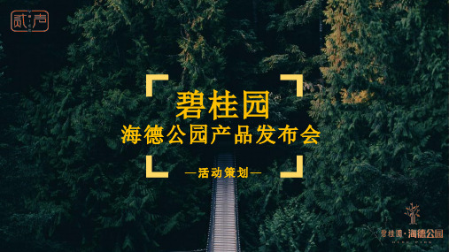 2019碧桂园海德公园发布会活动策划方案-72P