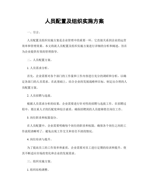 人员配置及组织实施方案