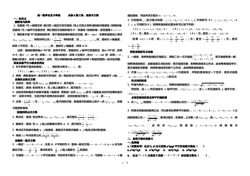 高中数学必修二第三章直线与方程知识点总结