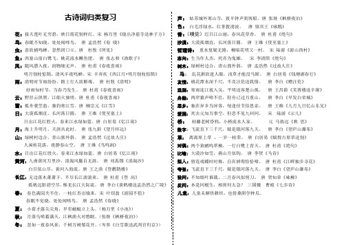 六年级语文毕业总复习诗词归类