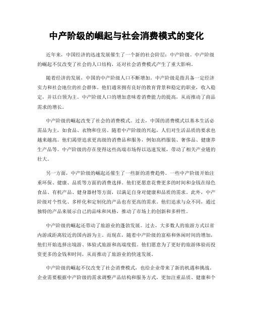 中产阶级的崛起与社会消费模式的变化