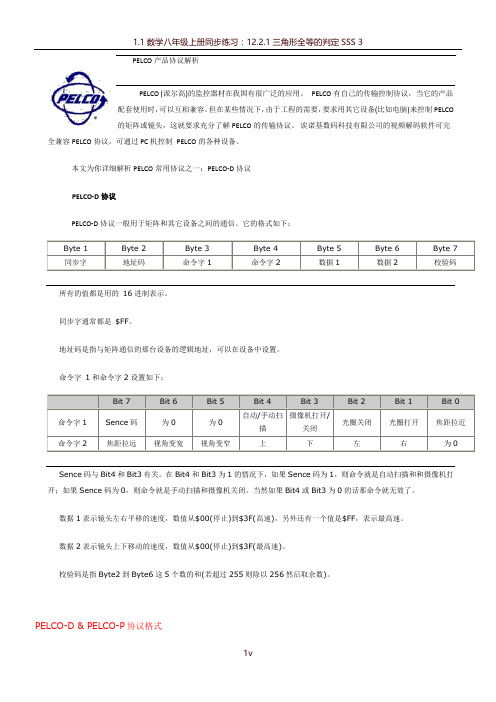 几种云台控制协议