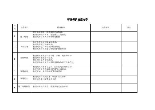 环境保护检查表