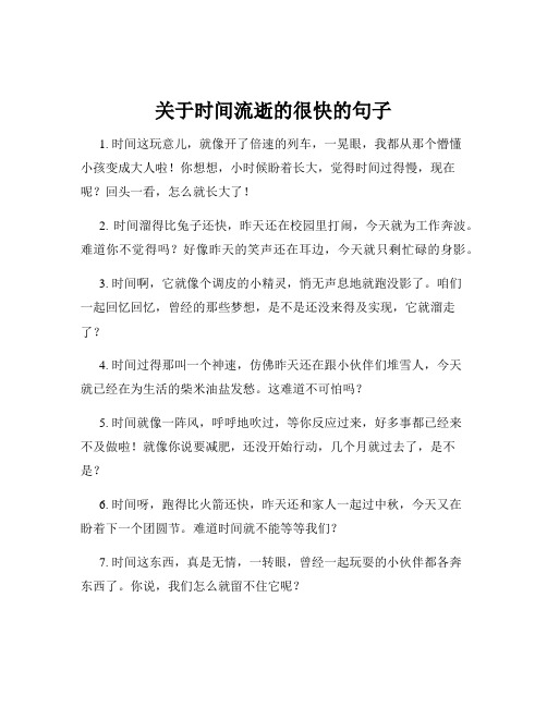 关于时间流逝的很快的句子