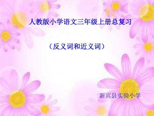 人教版三年级语文上册总复习(近义词和反义词)