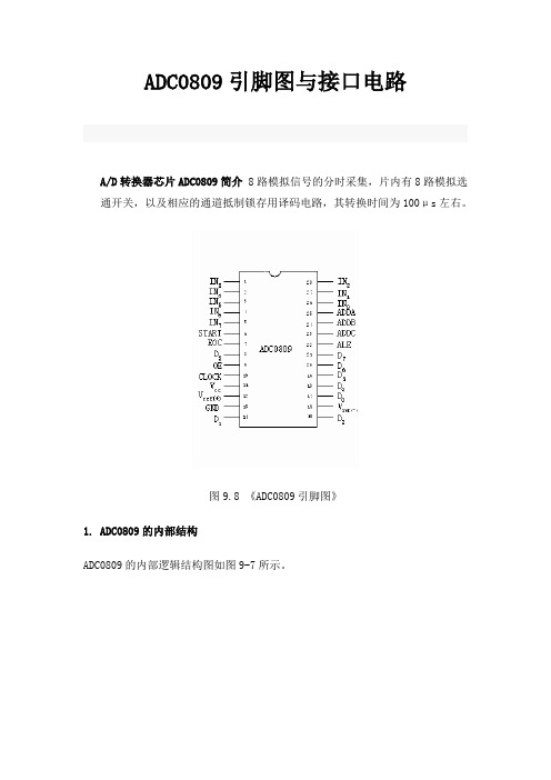 ADC0809引脚图与接口电路