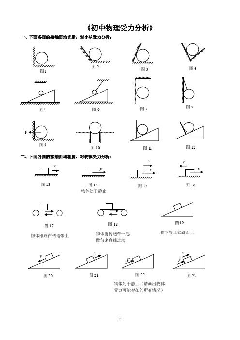 《初中物理受力分析》汇总