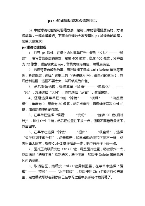 ps中的滤镜功能怎么绘制羽毛