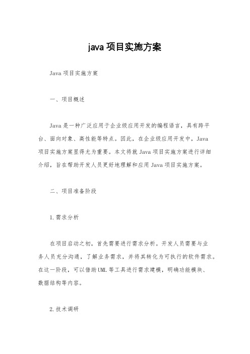 java项目实施方案