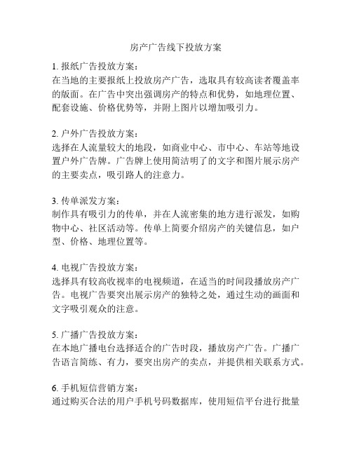 房产广告线下投放方案