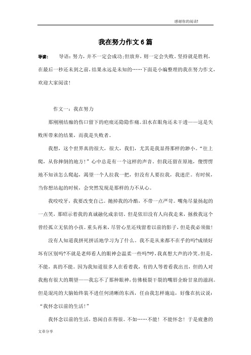 我在努力作文6篇