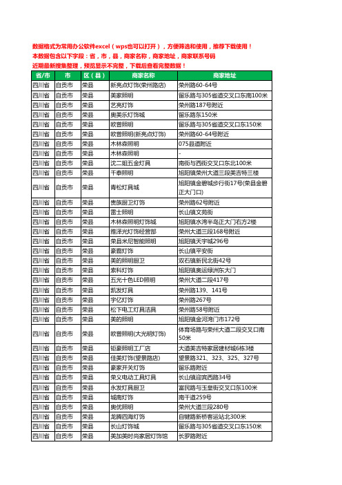 2020新版四川省自贡市荣县照明工商企业公司商家名录名单黄页联系电话号码地址大全56家