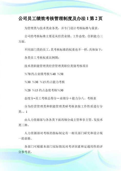 公司员工绩效考核管理制度及办法2完整篇.doc_0完整篇.doc