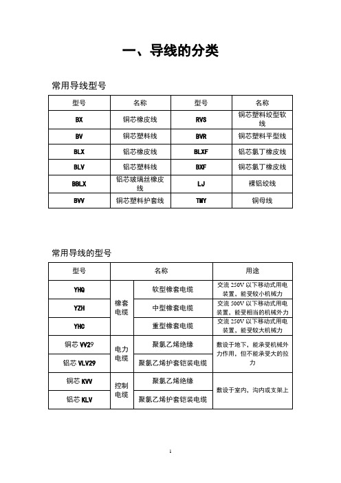 导线的分类、导线的连接