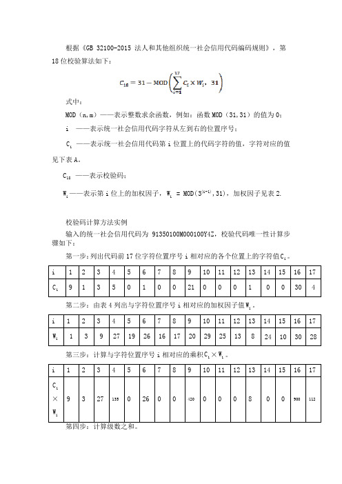 统一社会信用代码唯一性校验规则