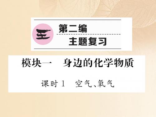 (贵阳专版)2018中考化学复习 第2编 主题复习 模块1 身边的化学物质 课时1 空气、氧气(精讲)课件