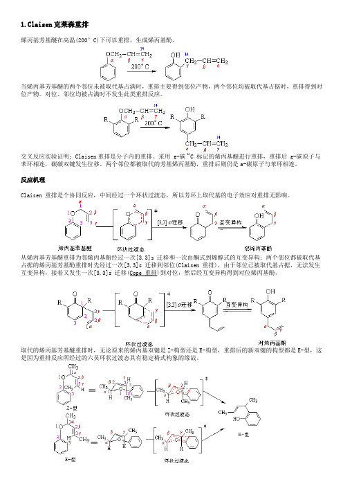 有机化学重排反应总结