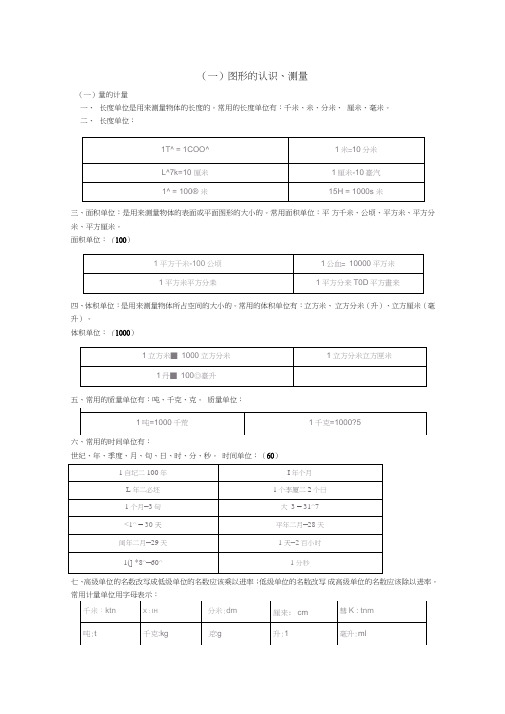 小学六年级总复习-几何知识点