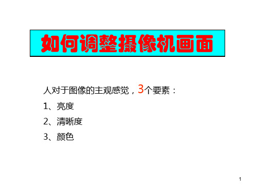 如何调好摄像机的画面松下ppt课件