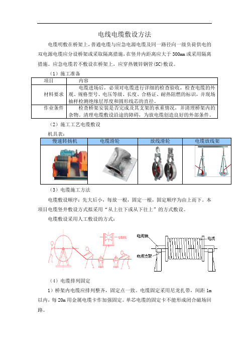 电线电缆敷设方法