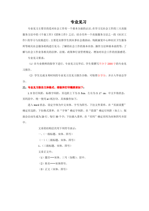 社会工作(专)专业见习要求