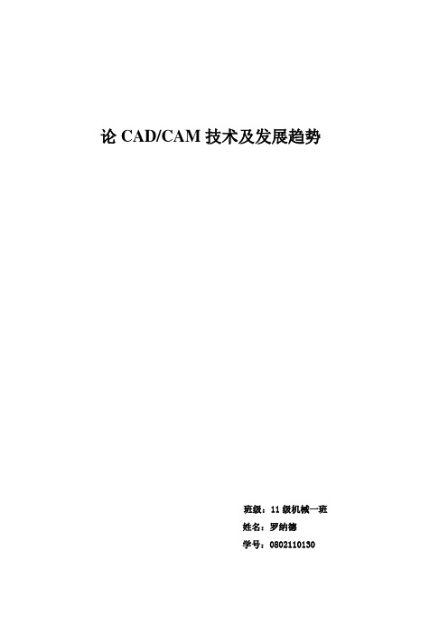 CAD CAM 论文