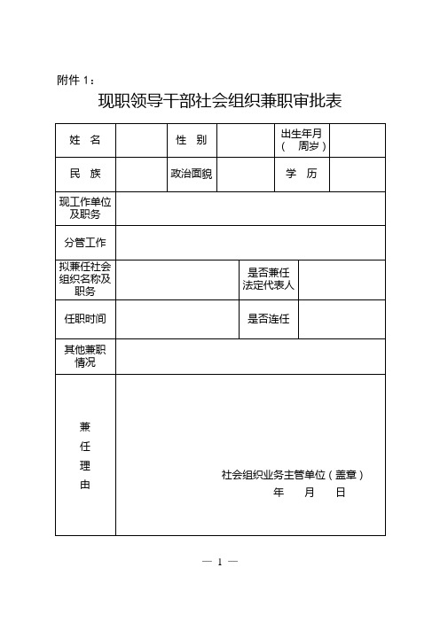 兼职审批相关表格