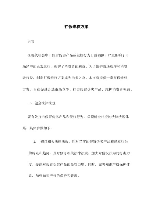 打假维权方案