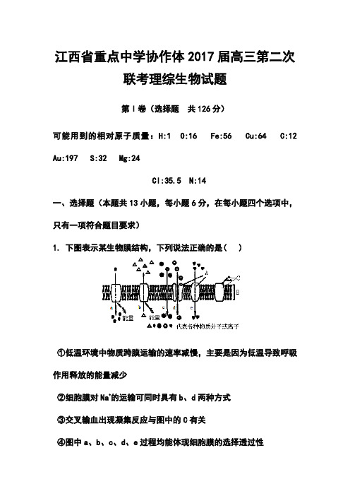 2017届江西省重点中学协作体高三第二次联考生物试题及答案