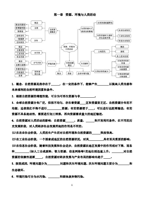 地理湘教版选择性必修三的知识归纳提纲