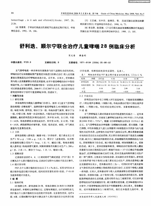 舒利迭、顺尔宁联合治疗儿童哮喘28例临床分析